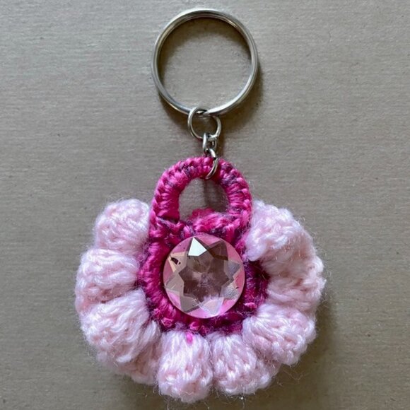 Handmade Bag Charm, Crochet Keychain Charm, Happy Dock Charm - Picture 3 of 7